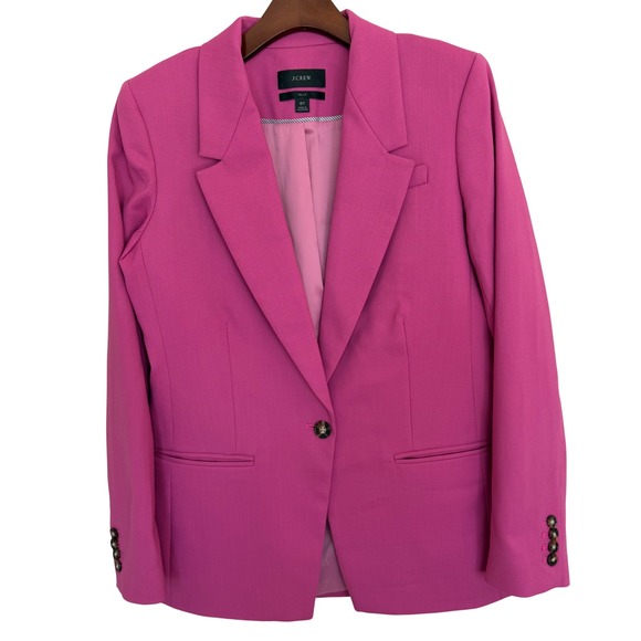 J. Crew Willa Blazer 6T Garden Dahlia Italian Wool Blend $288 Work Career Spring - Picture 4 of 9